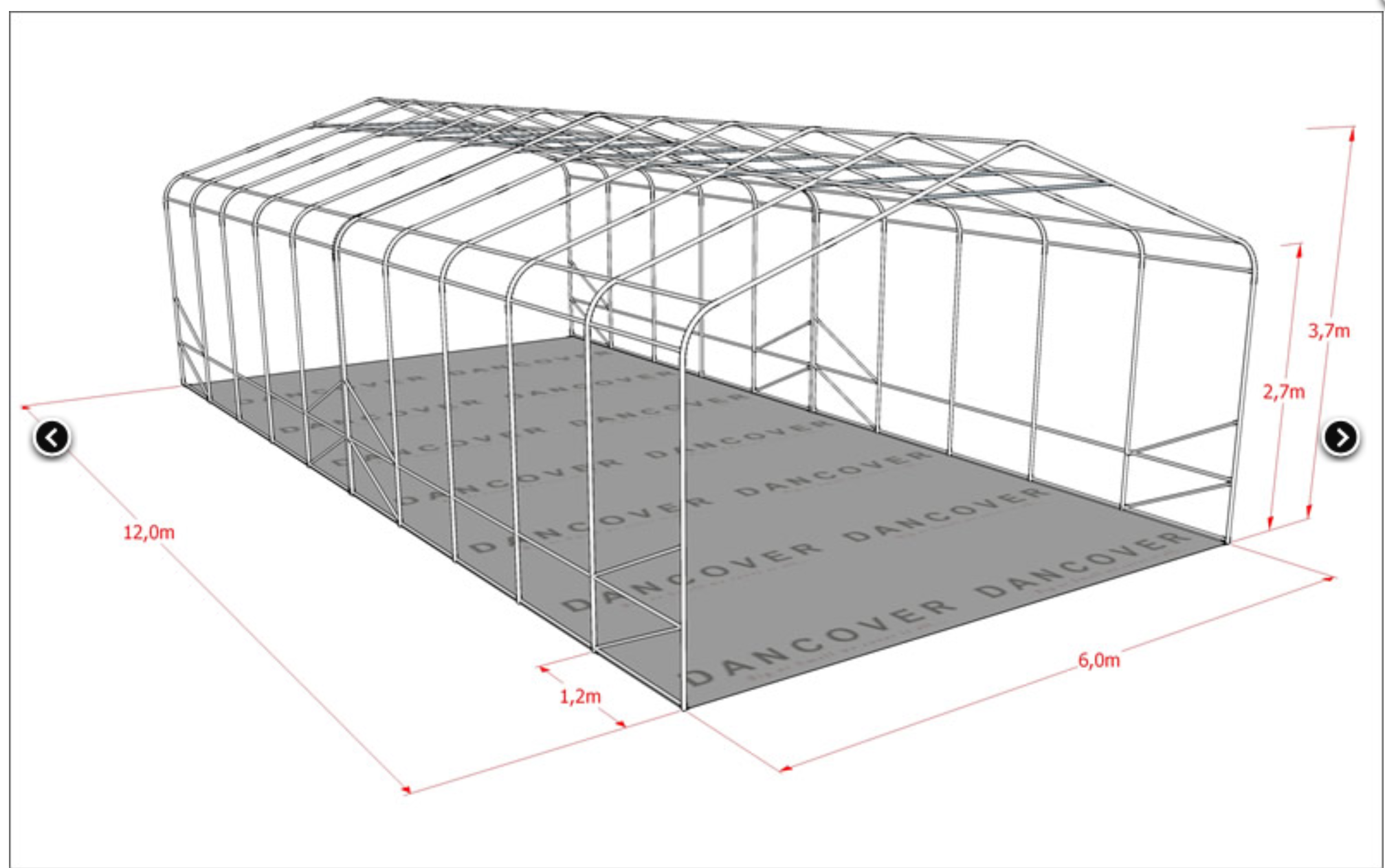 LAGERTÄLT PRO 6X12X3,7 M PVC LAGERTÄLT PRO 6X12X3,7 M PVC