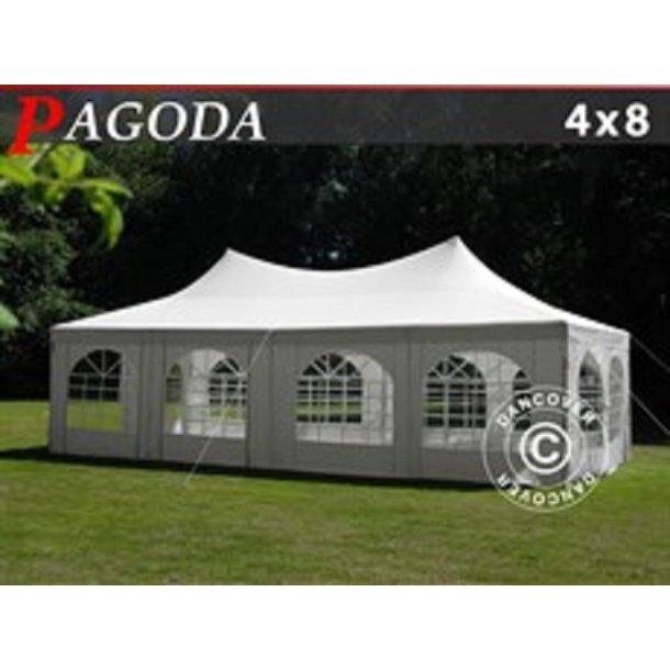 Partytält Pagoda 4x8m, Vit Partytält PVC AllHall i Partytält 4x8m PE PLUS Partytält PE AllHall i Sverige AB